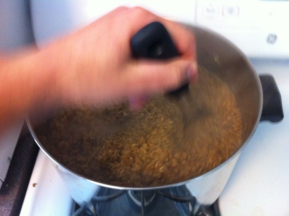 At the end of the 60 minute mash turn the temp up and gently stir until the mash reaches 170 degrees. This is called mashing out.