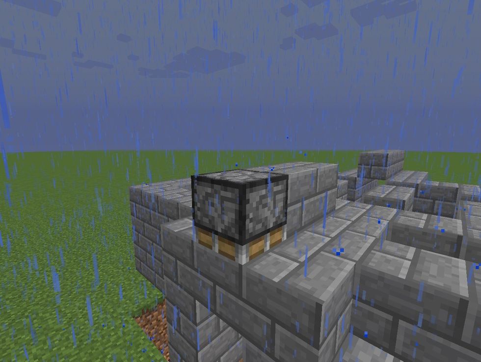 At the end of the maze, put a sticky piston 2 blocks over the opening facing down, and a sticky piston 2 blocks under the opening facing up.
