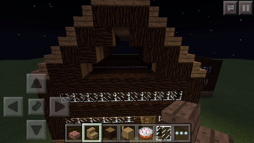 At the front of the roof, there will be a triangular hole.