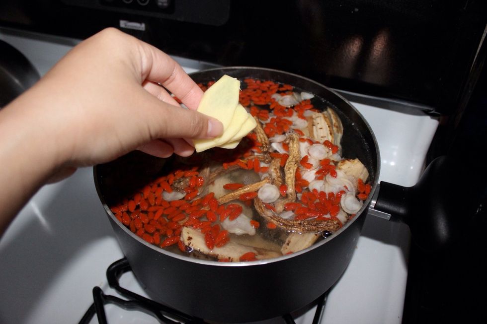 At the mean time add the ginger.