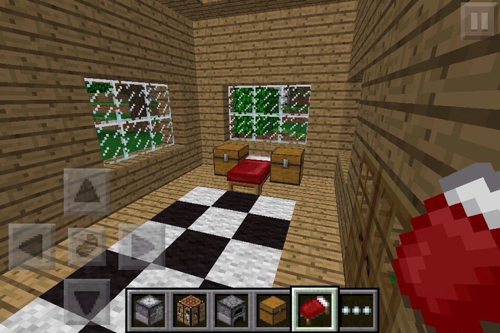 At the other side add chests and bed