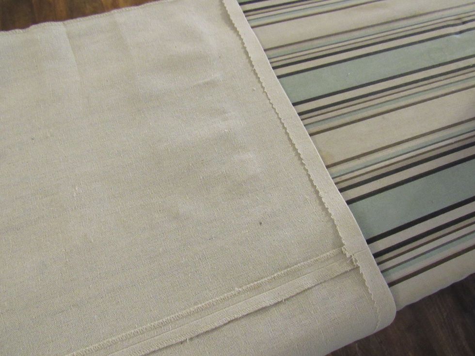 At the raw edges that you cut, measure down about 1/2 an inch and press.