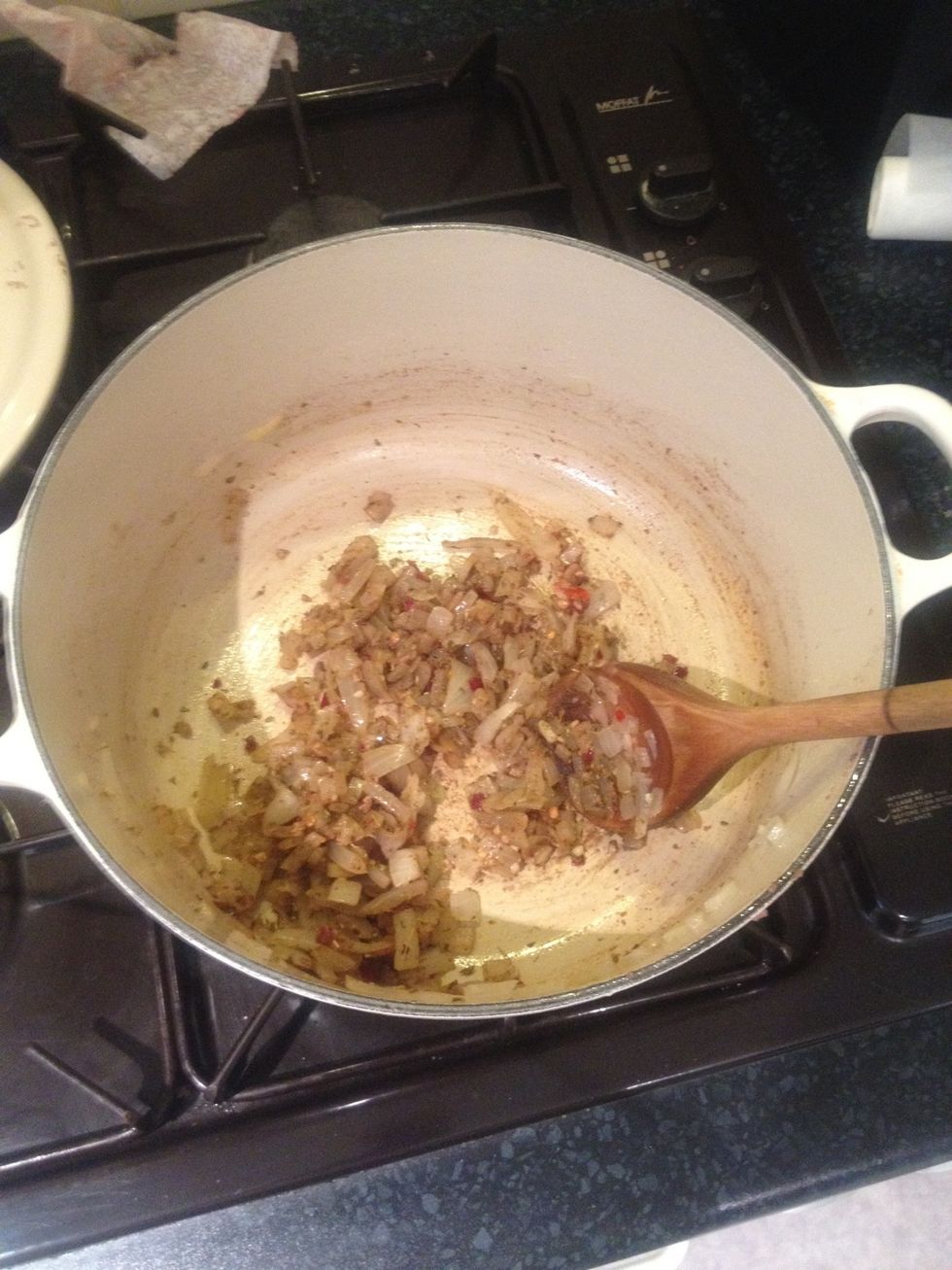 At the spices too the mix and cook for 1 min.