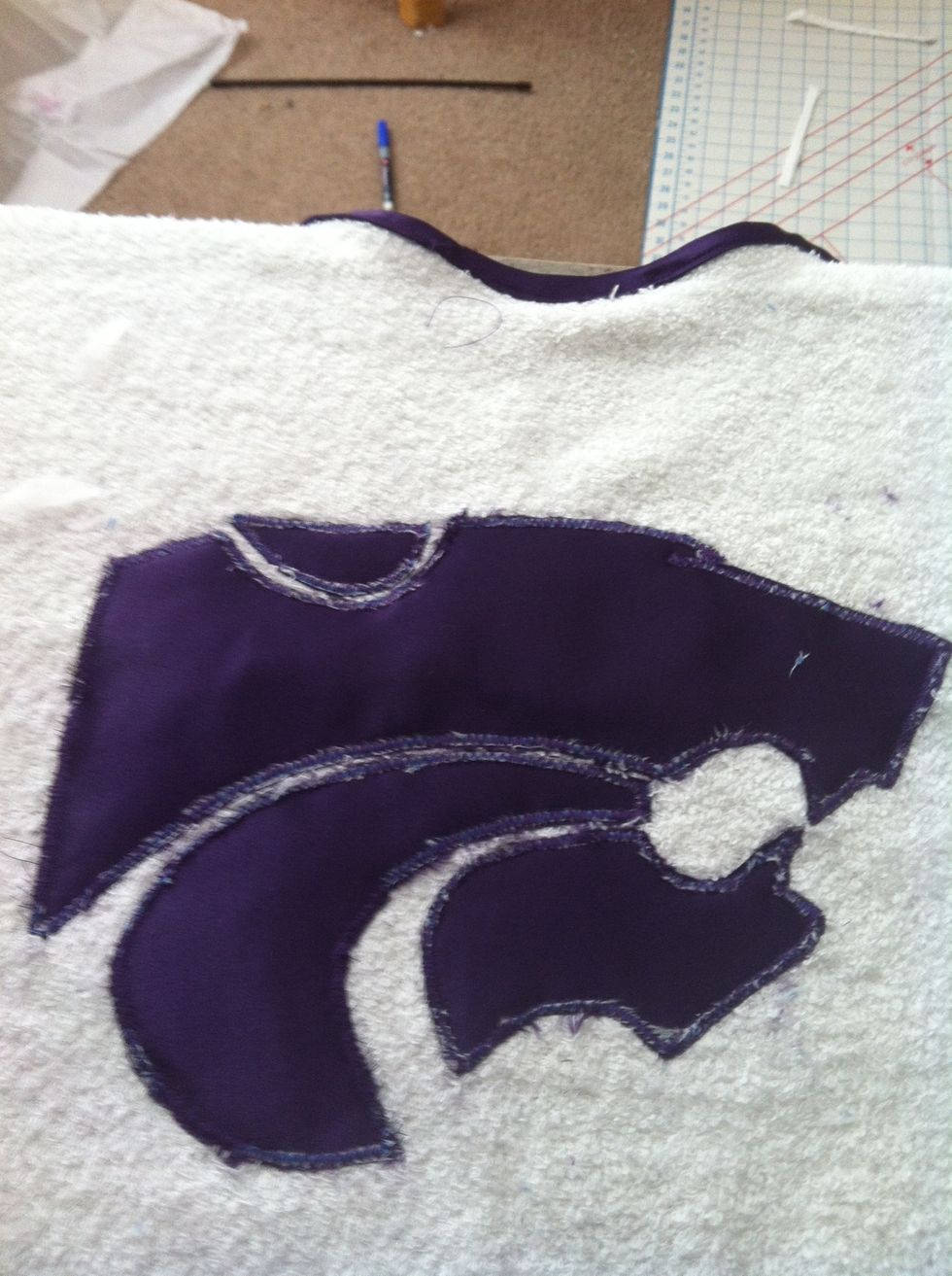 At the tedious part of trying to get wisps of white paper (and blue marker on paper) out of stitches. Haven't quite mastered the tear away paper.