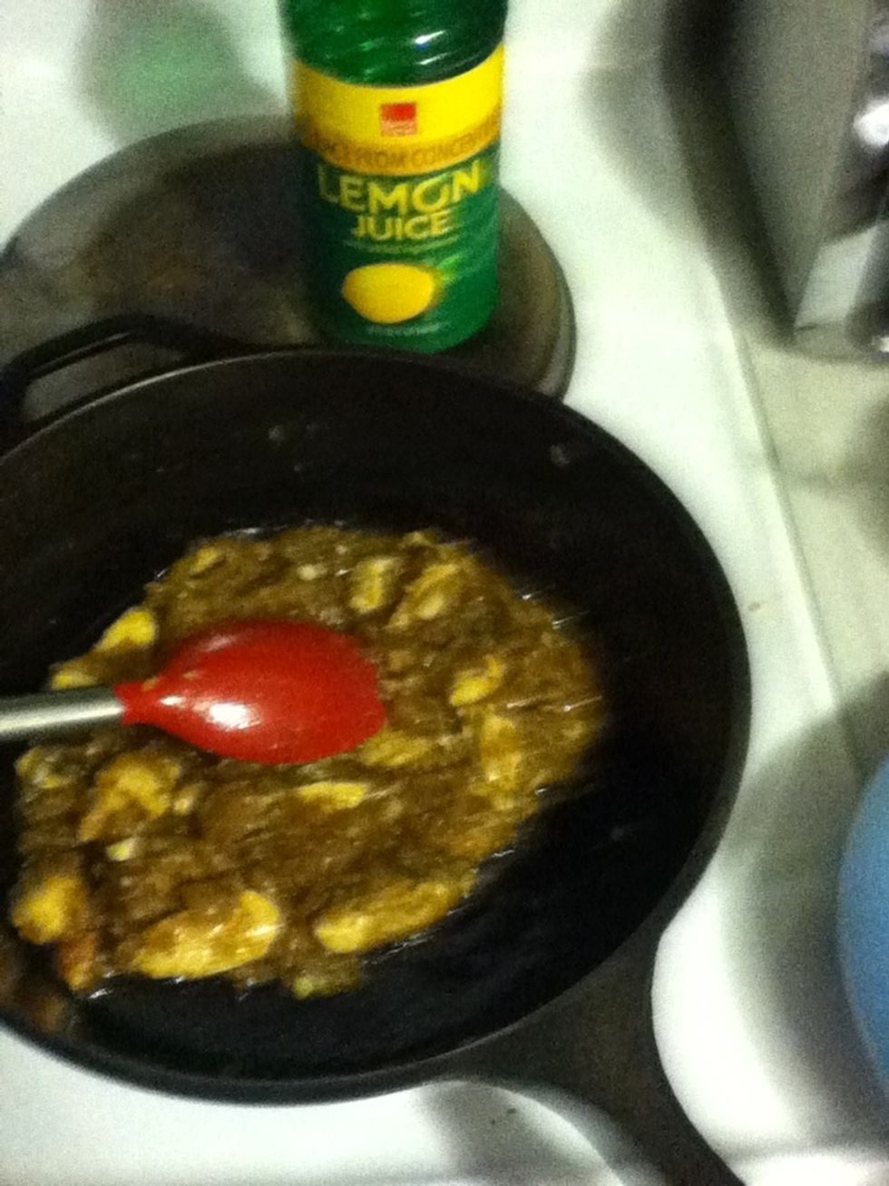 At the very end, take it off the heat and stir in a squirt of lemon juice. Don't skip this! It ties everything together, trust me on this.