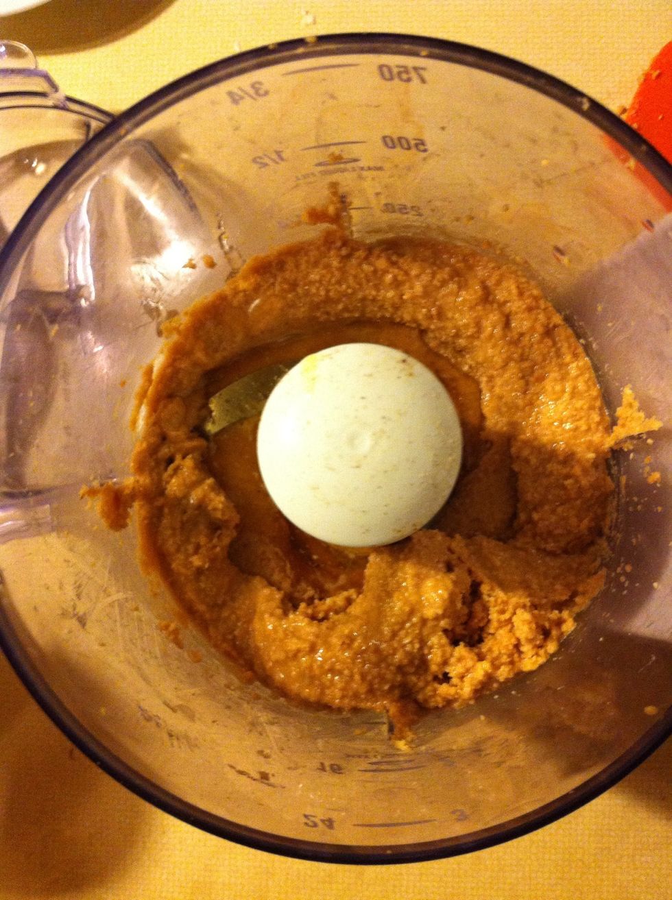 At this point add the honey. I spray the measuring spoon with a little cooking spray and the peanut butter comes easily off the spoon.