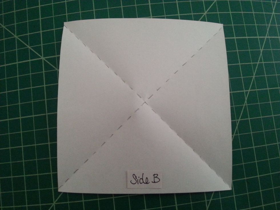 At this point your paper should look like mine, with an X shape.