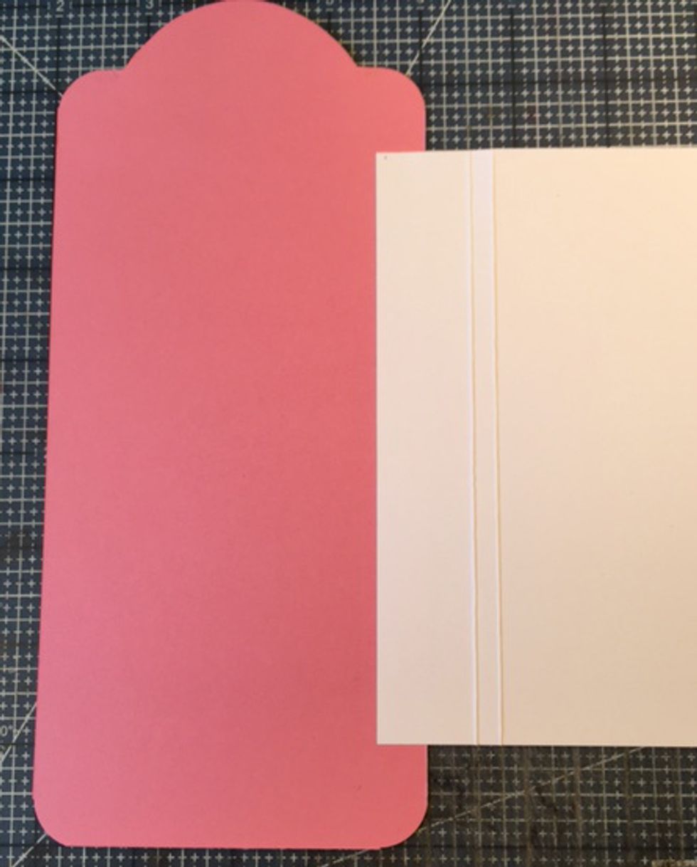 Attach 1" section of right flap to right side of tag, overlapping 1/2" and centered along side.