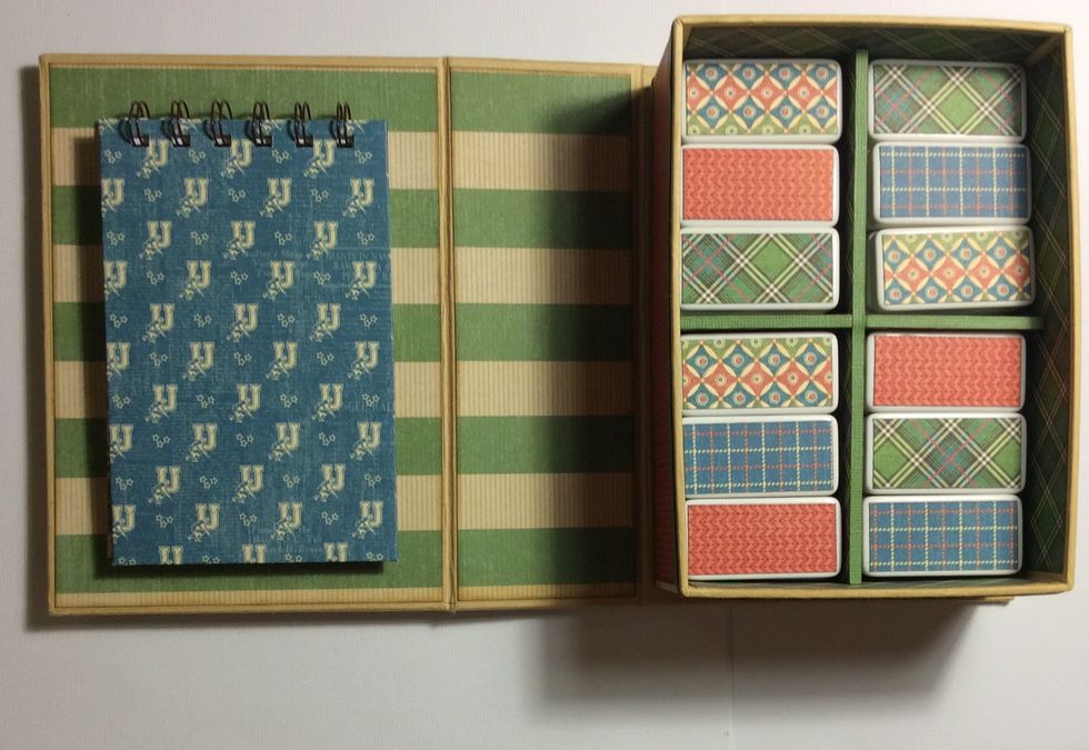 Attach bind it all wire, then adhere to the to the inside of book box.