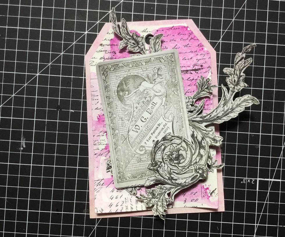 Attach card image from Salvage District Ephemera pack as shown.