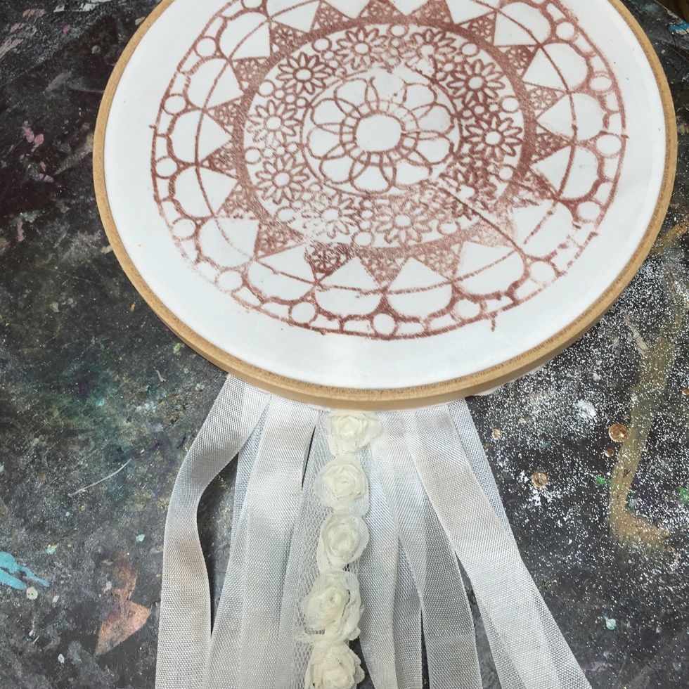 Attach into the embroidery hoop