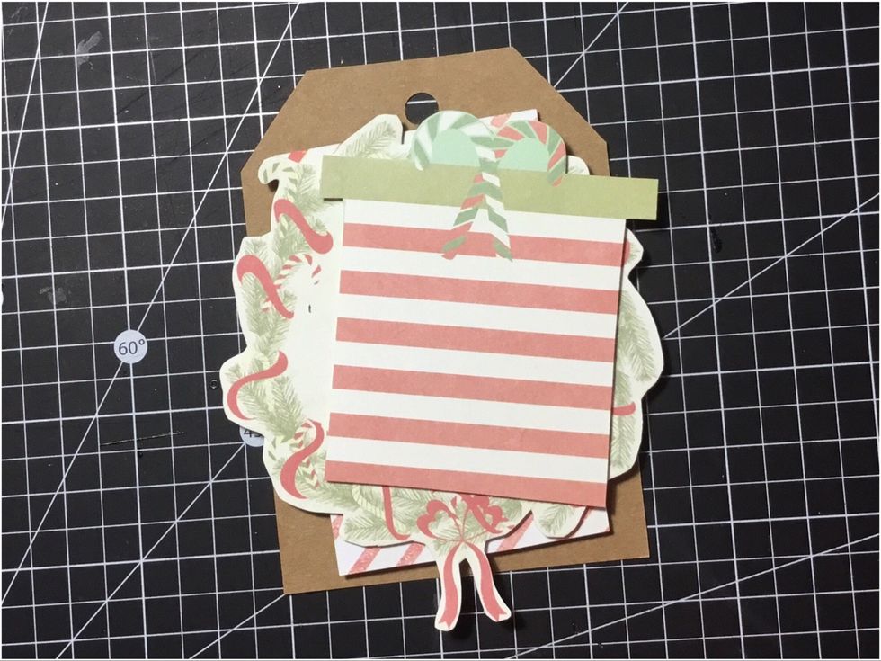 Attach Large fussy cut present, as shown.