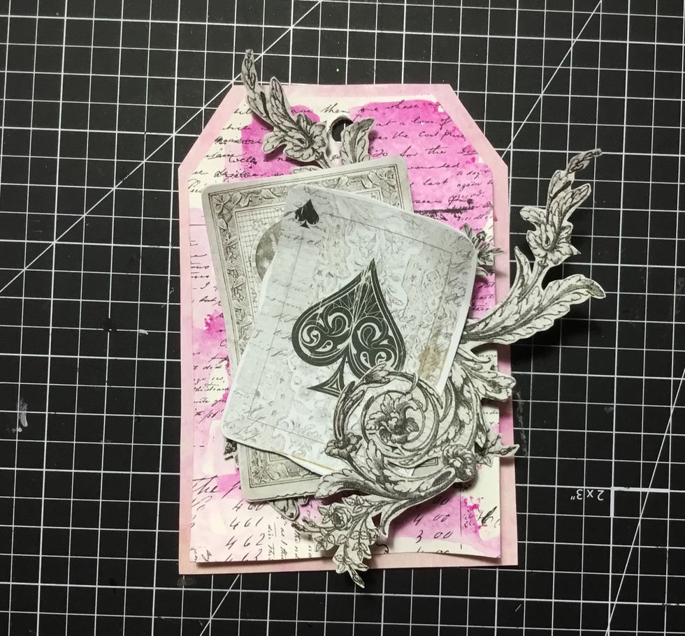 Attach other card image from Salvage District Ephemera pack as shown.