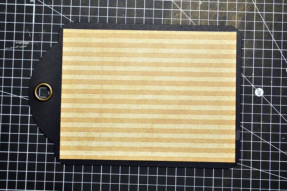 Attach paper as shown to the front and back of the tags used for pages. Attach to the inside only of the front and back covers.