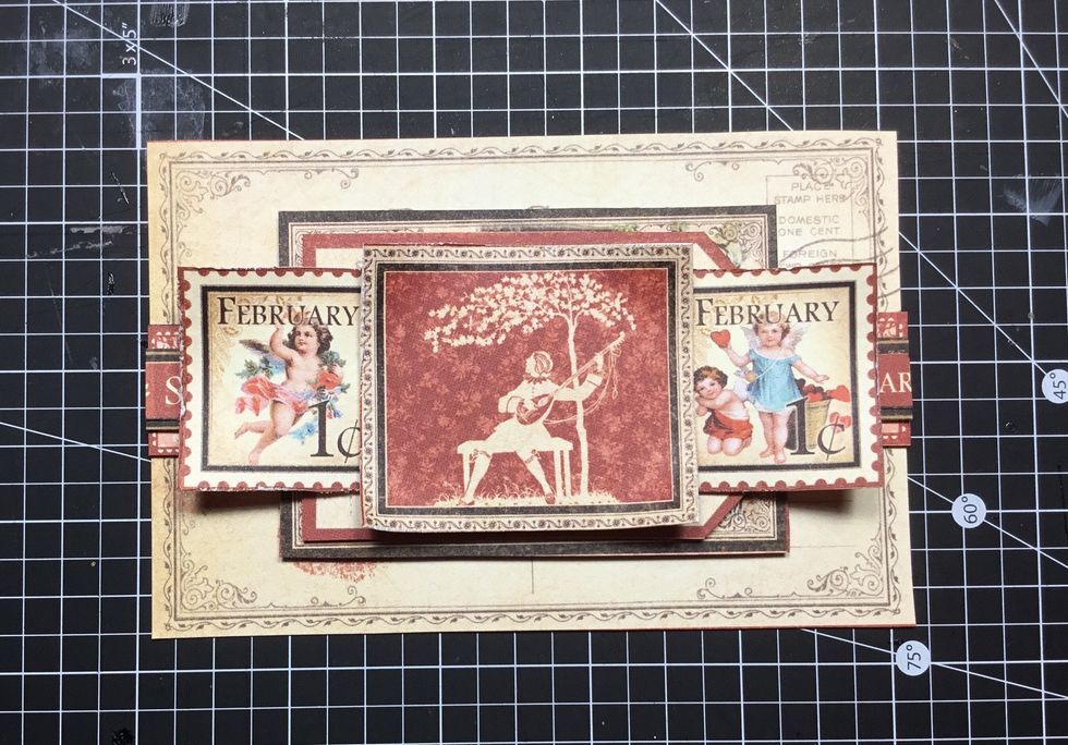Attach remaining square picture piece as shown.