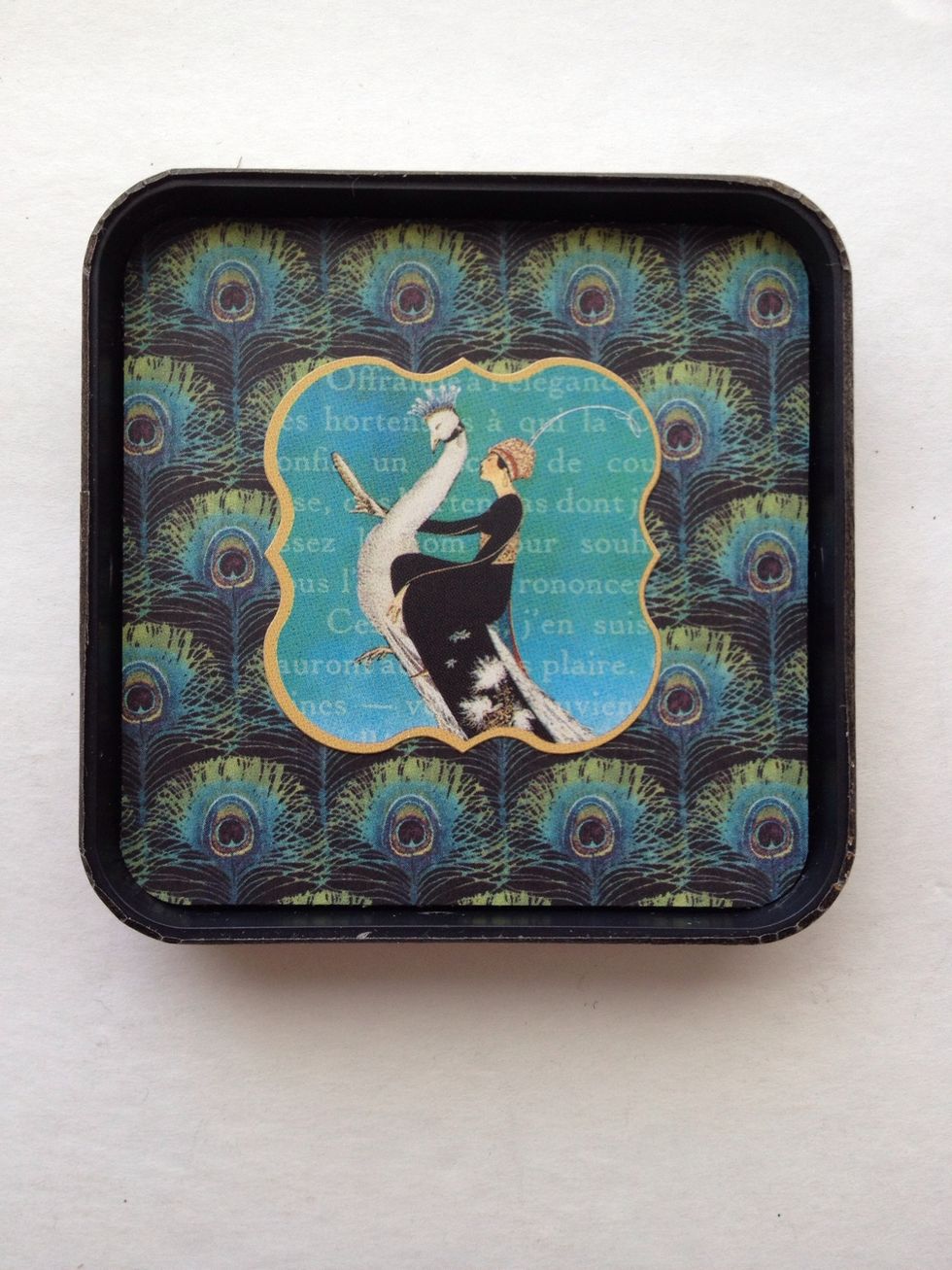 Attach sticker to the bottom of your ink pad base. Then, flip your base over so the painted side is showing.