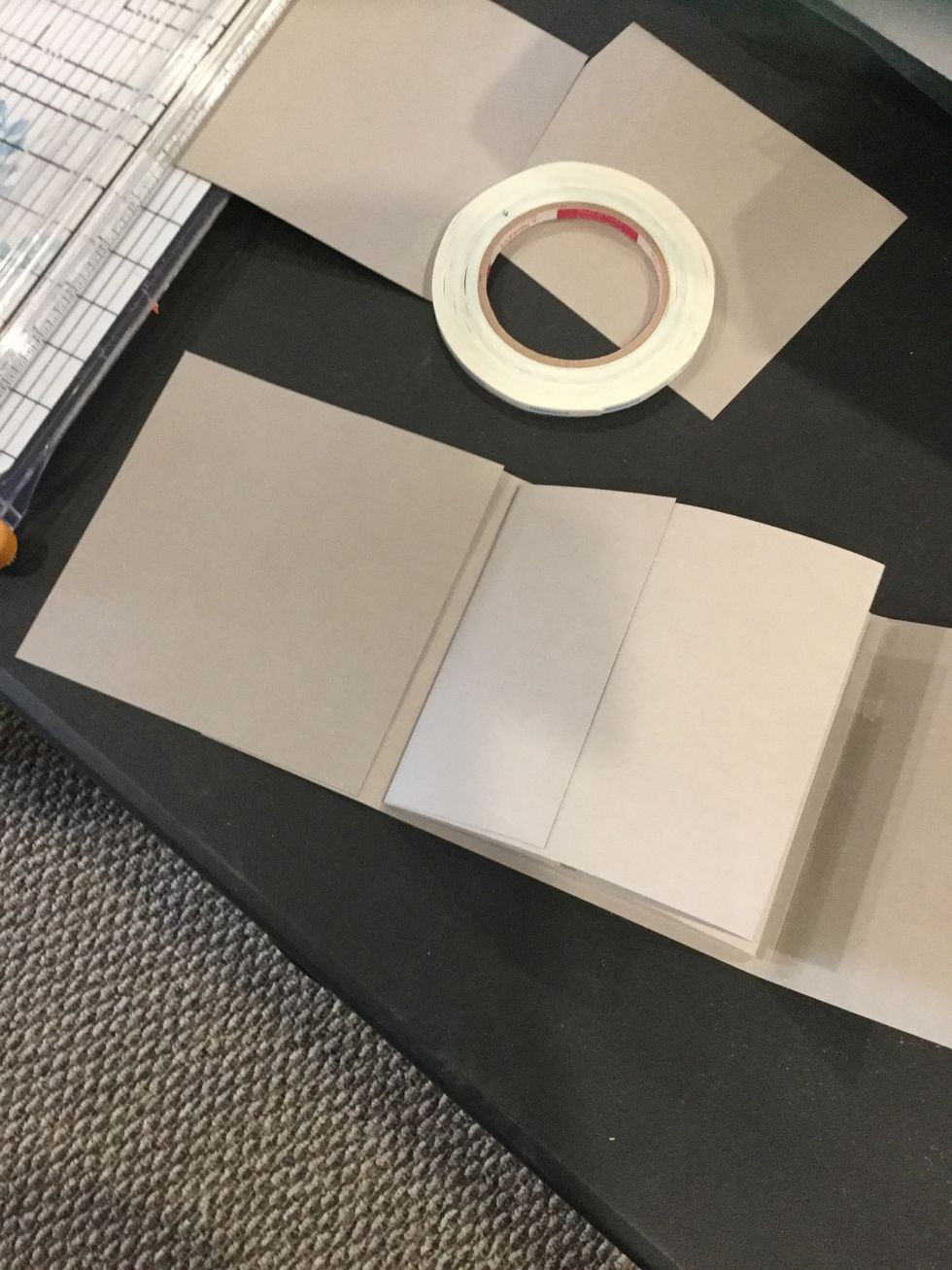 Attach the  6 inch pieces to the end flaps using double sided tape.