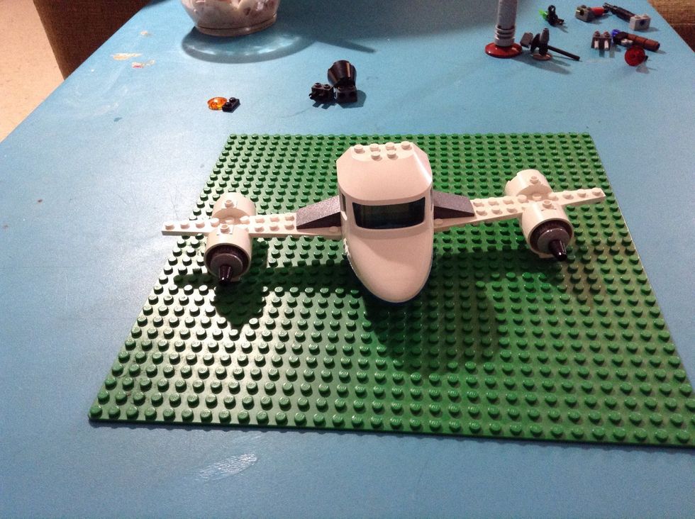 Attach the glass and the engines.