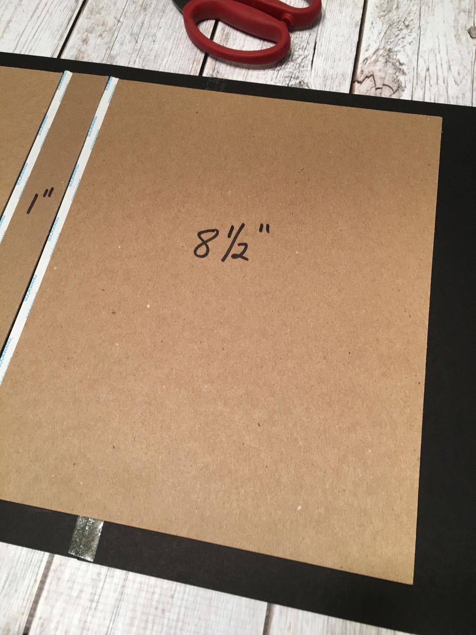 Attach the last 8 1/2" chipboard pieces along the 1/4" spacer tape.