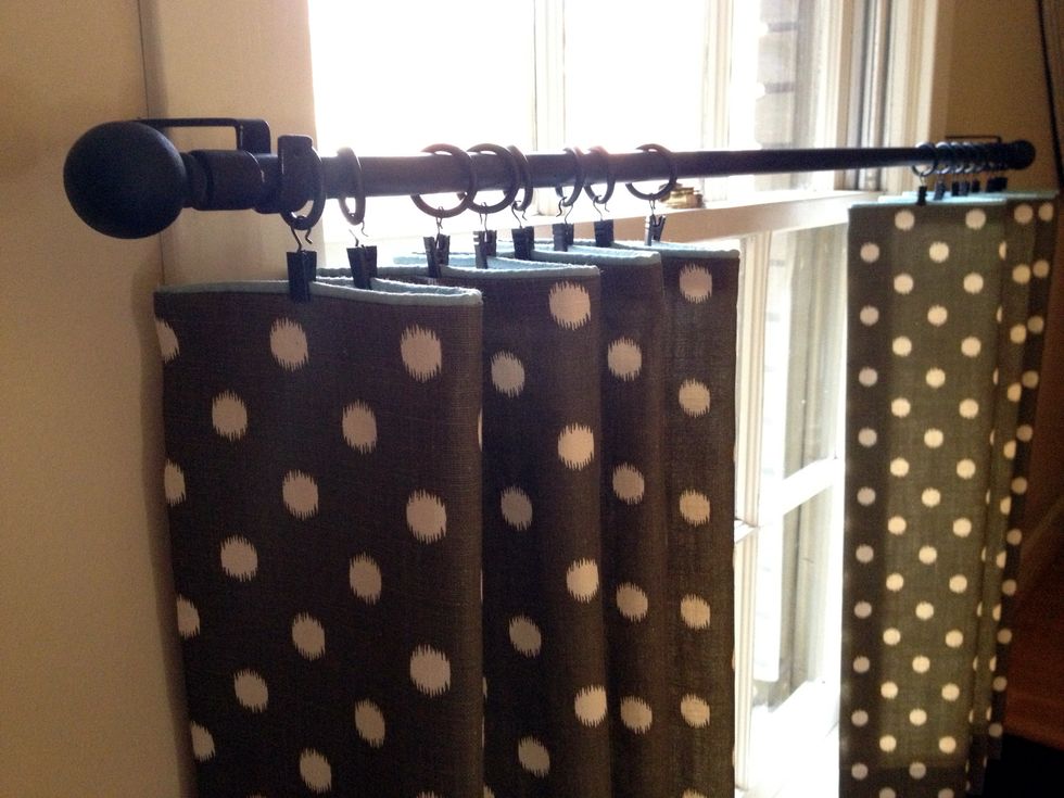 Attach the rings 3" in from each end and 6" apart. You will need 8 rings per panel (16 per single window). These 1" diameter rings (shown) are available from www.patemeadows.com.