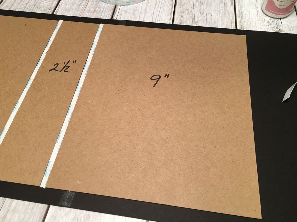 Attach the second 9" chipboard piece along the spacer tape.
