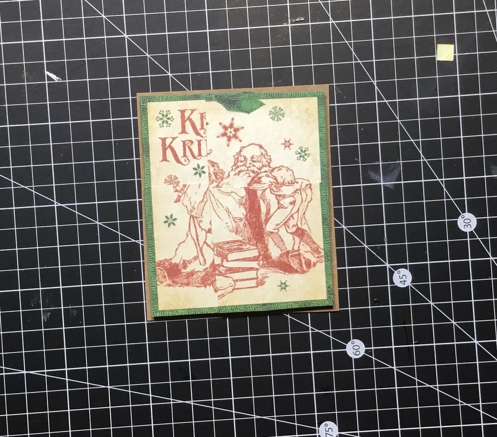 Attach to card stock as shown.