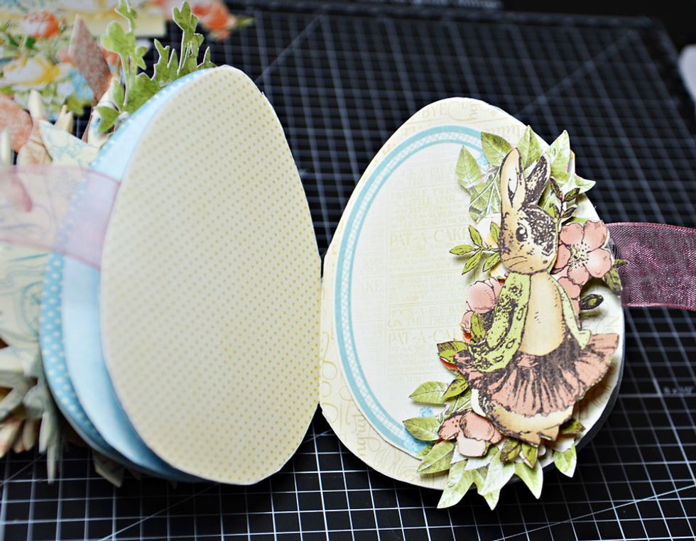 Attach to the inside of the card. Your Easter Egg card is now complete.