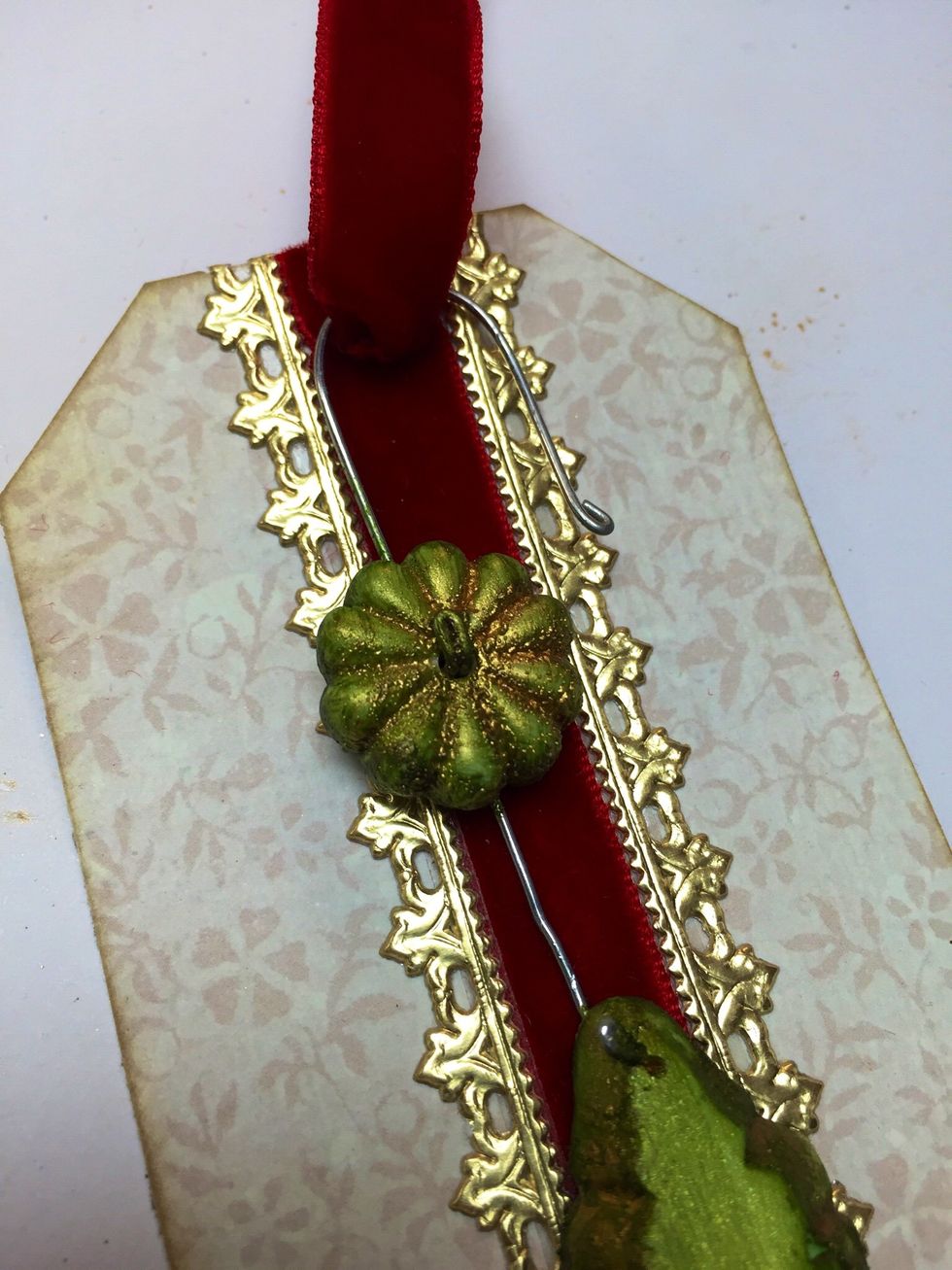 Attach your finished ornament with some ribbon