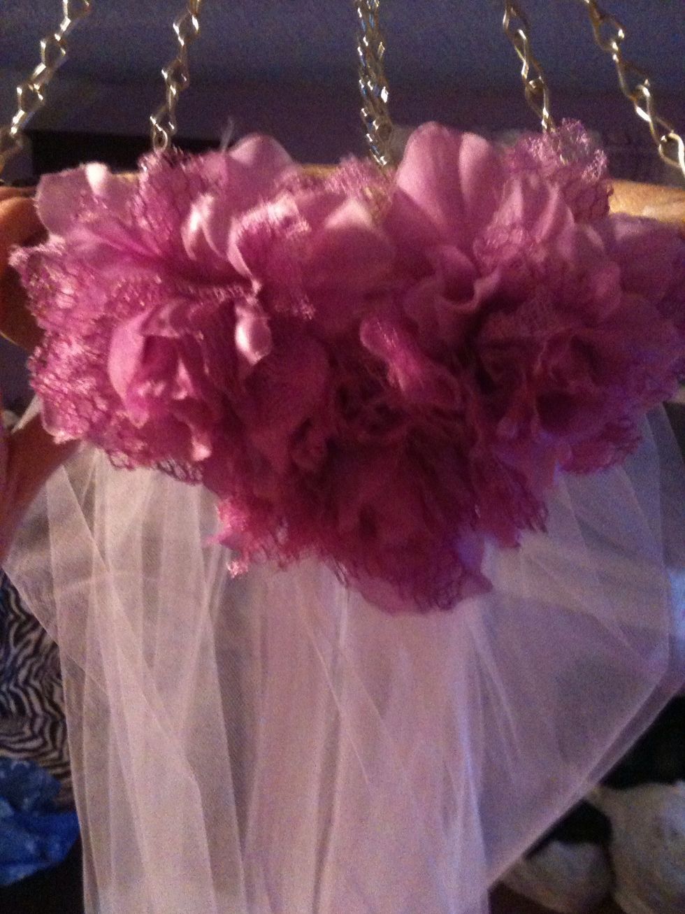 Attach your flowers using the glue gun
