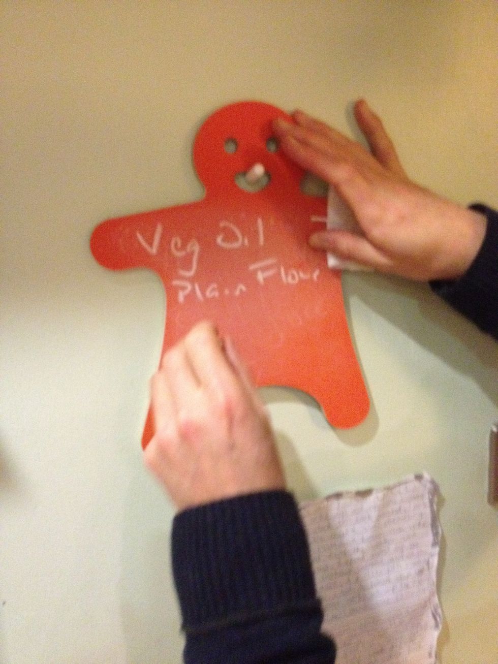 Attack a gingerbread man with a little white sword