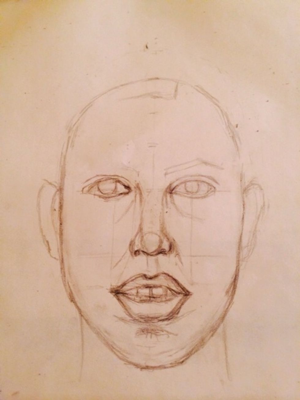 Average face is 5 eyes wide and 7 eyes long.