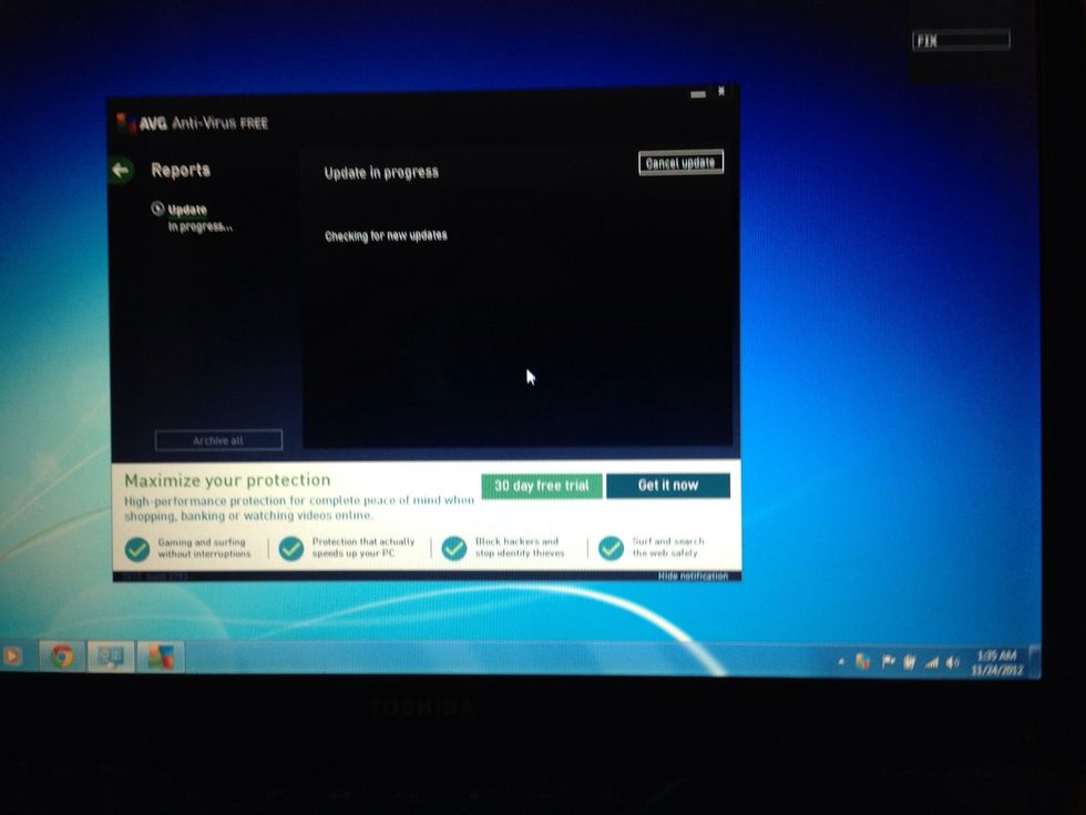 AVG will update and your pc will have antivirus protection! :)
