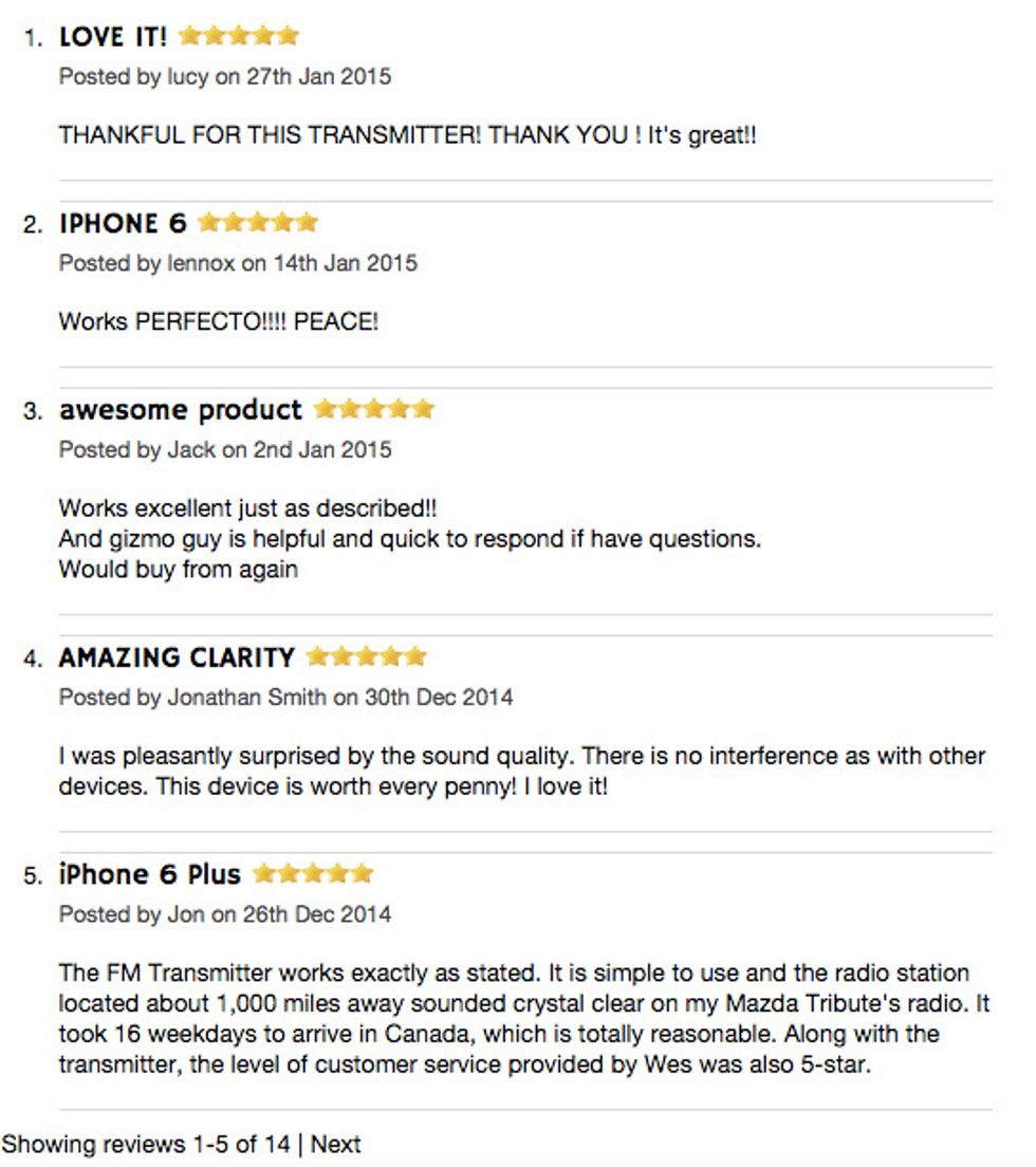 Awesome Customer Reviews