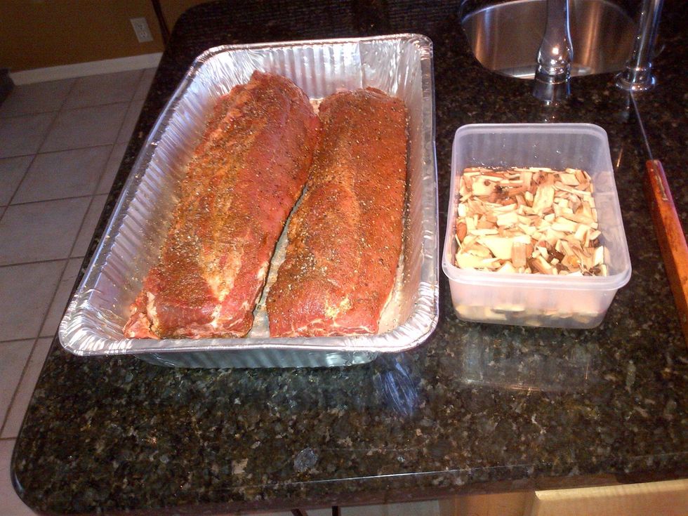 Baby backs, wet hickory chips