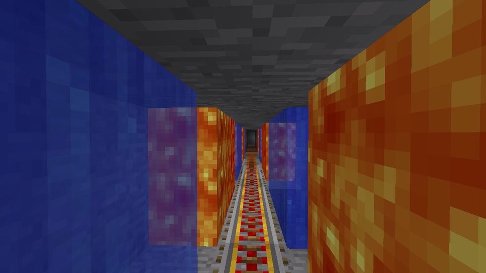 Back down to the station by a corridor