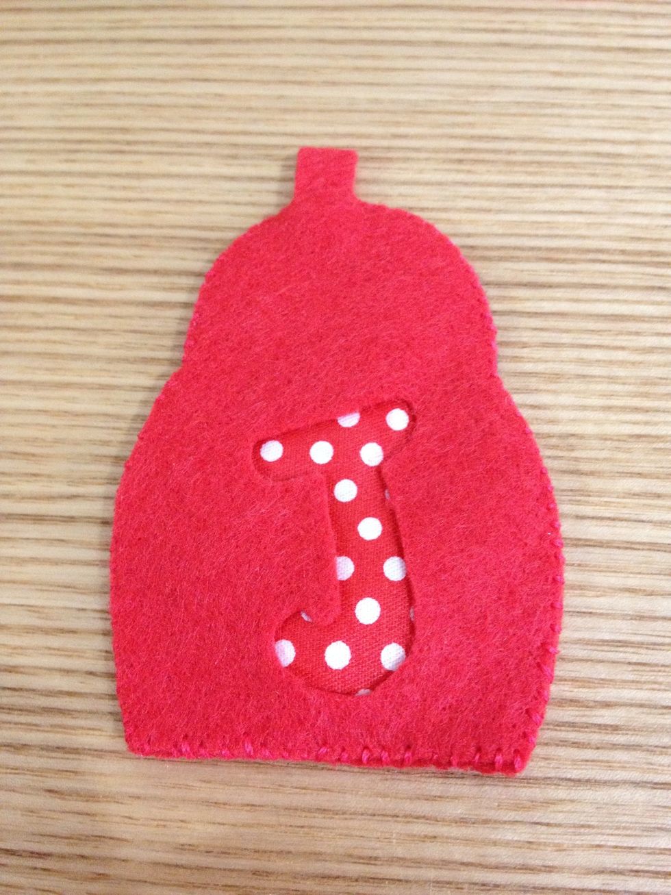 Back of the doll! You can use whatever shape or alphabet to replace the "J", which is for Joanne!