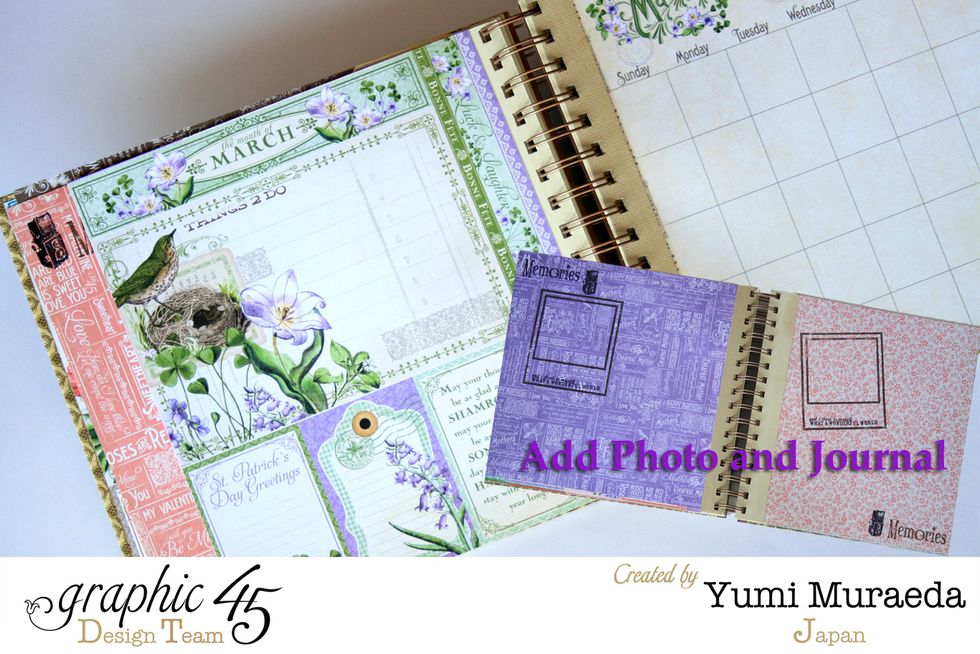 Back page of calendar paper I stamped some photo window and some words