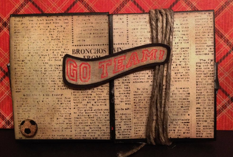 Back side folded together. I used 3D foam under on the left side of the GoTeam sign