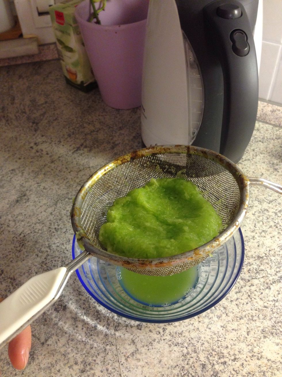 Back to our cucumber. The water should be out by now. If so, add the cucumber to the big Bowl.