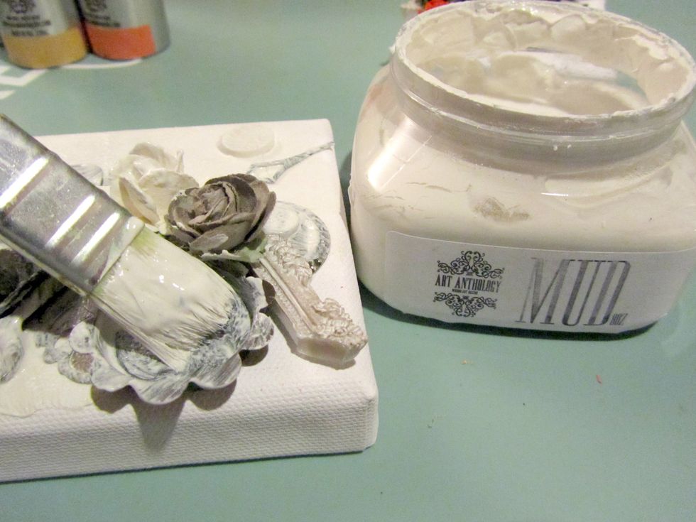 Back to the lids...cover your found objects with Art Anthology mud.