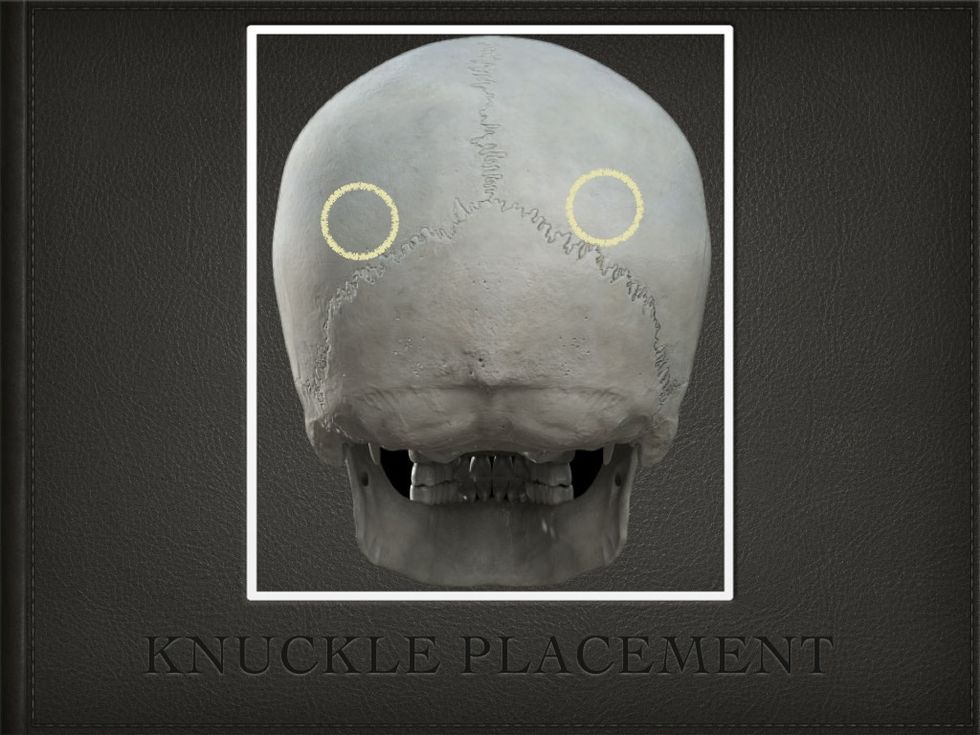 Back view. (These pressure points are lower than the ones on the side view photo)