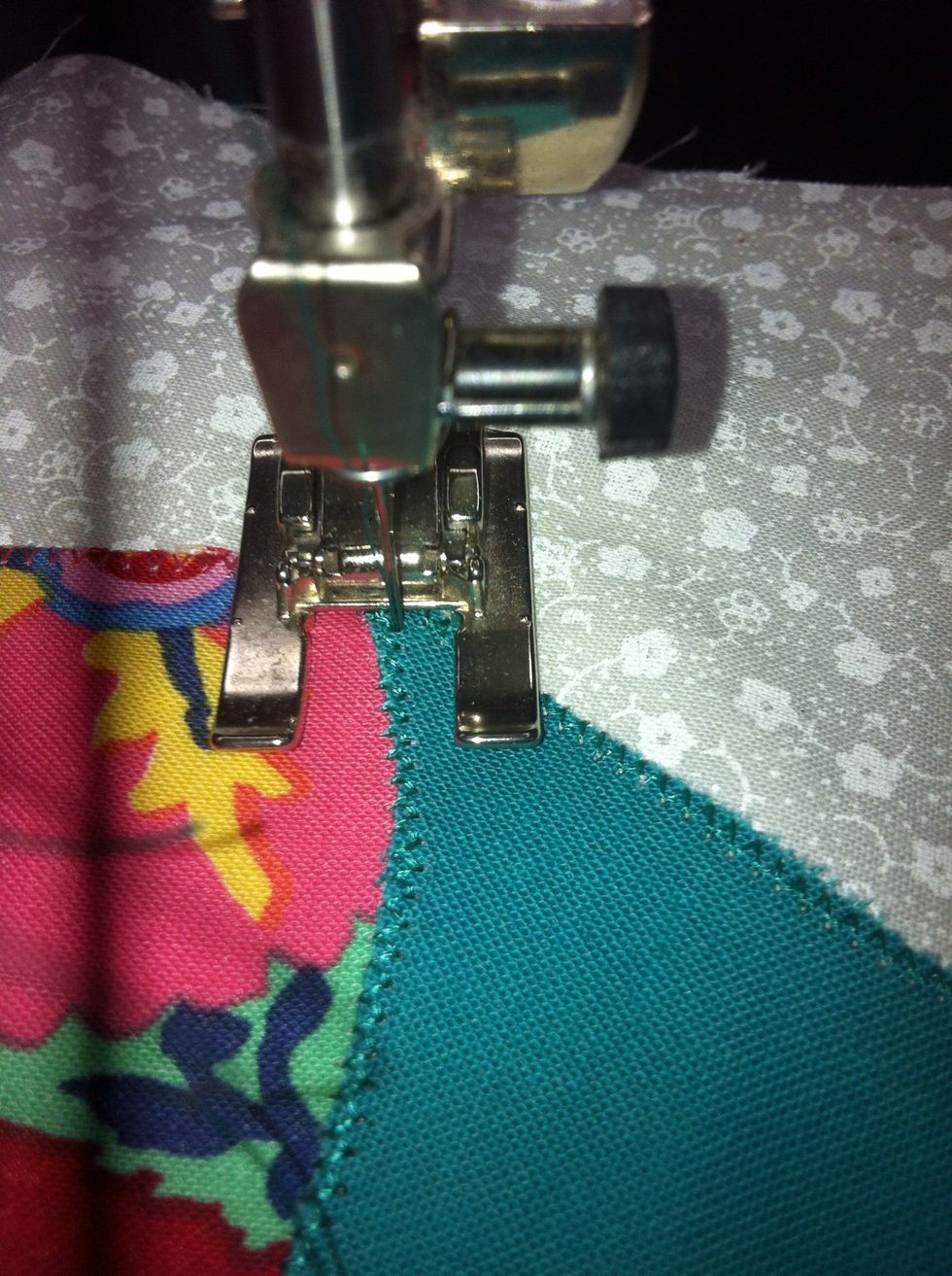 Back where we started. Stitch in place to tie off. Pull threads to back by pulling bobbin thread and tie off and/or trim.