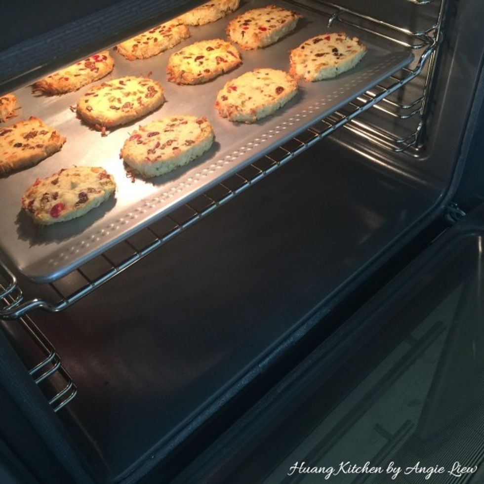 Bake 13 to 15 minutes, until the cookies are set and the edges and bottom of cookie slices are lightly golden brown.