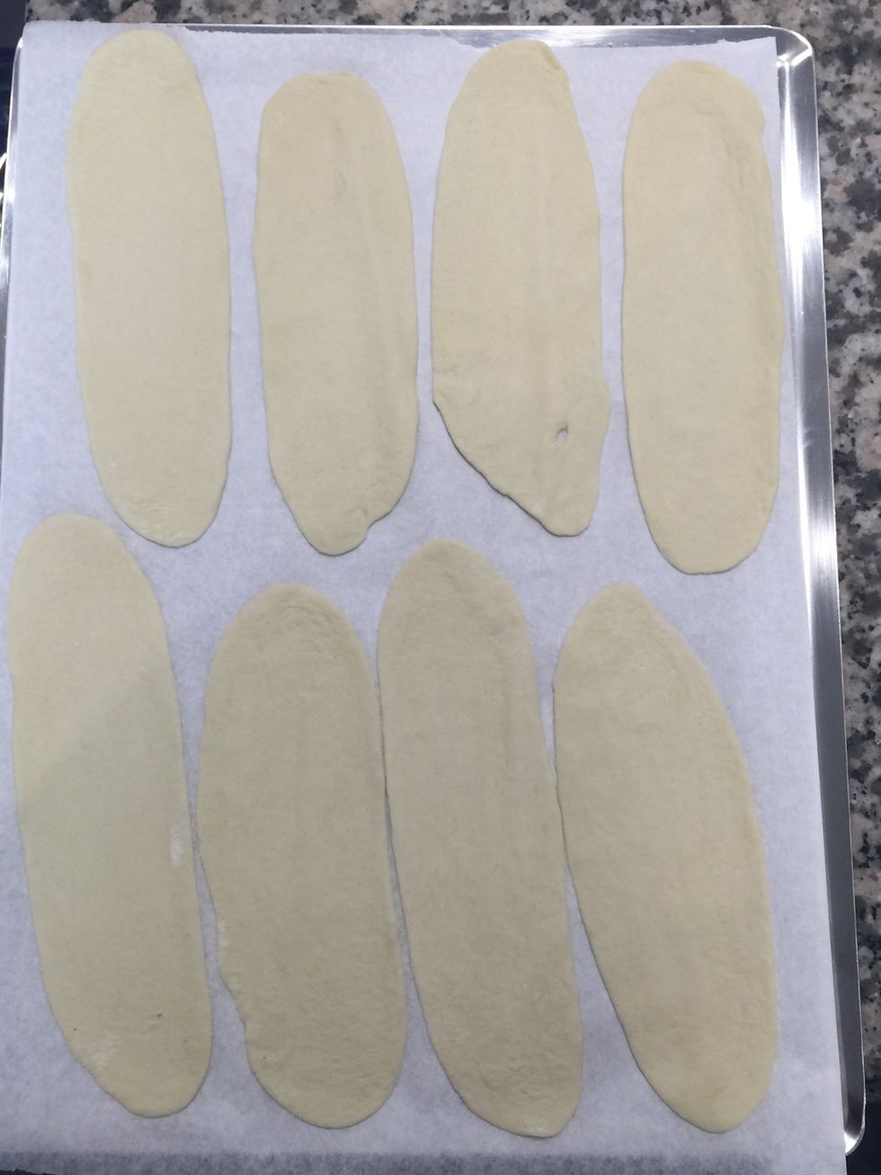 Bake 3-4 mins in a very hot oven 230C