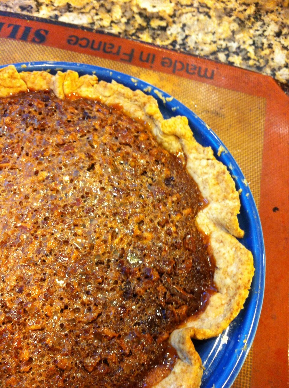 Bake 325 for about 55-60 minutes. The filling will be a little jiggly when you remove. That's ok, it will sit up as it cools