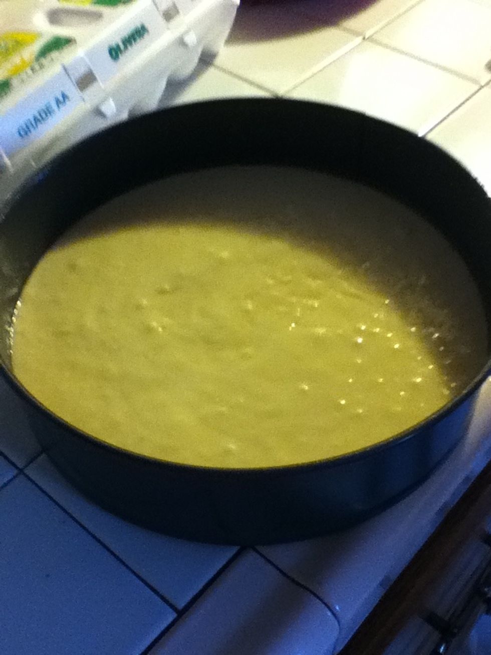 Bake a cake following directions from the box