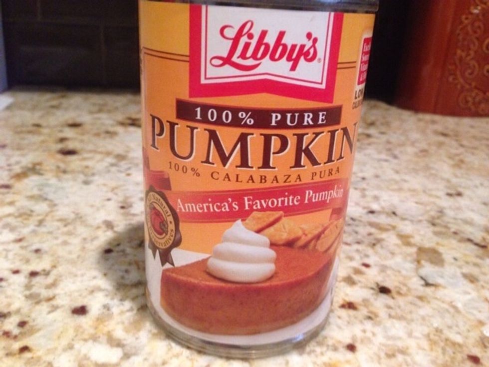 Bake a pie according to instructions on a can of pumpkin.