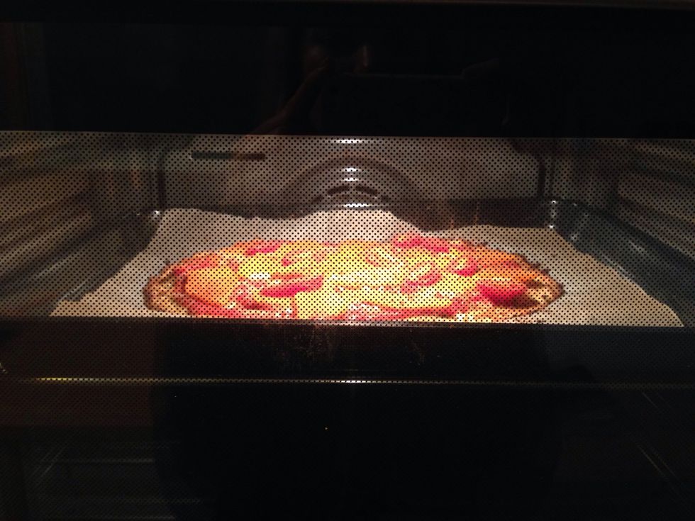 Bake again at 220 degrees celsius, (now under broiler) until cheese is melted. I baked it for 10 minutes because I wanted it crispy :)