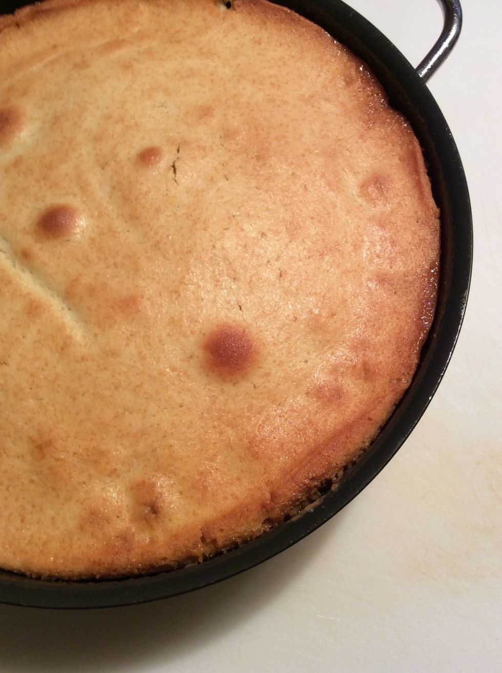 Bake approximately 40 - 45 minutes. Cake will be golden brown and have spots of hot bubbly sugar syrup. Be careful the sugar is very hot. At this point, while the cake is still hot, flip it over ...