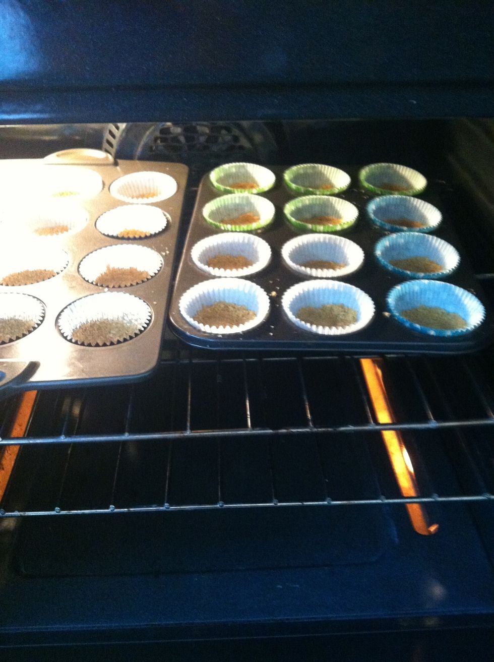 Bake at 325\u00b0F for 5 min. Remove from oven and lay aside.